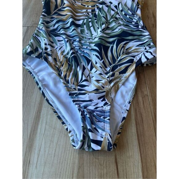 Hurley Womens Bathing Swimsuit One Piece UPF50+ Cross Back PALMS X Large V NECK - Picture 5 of 6